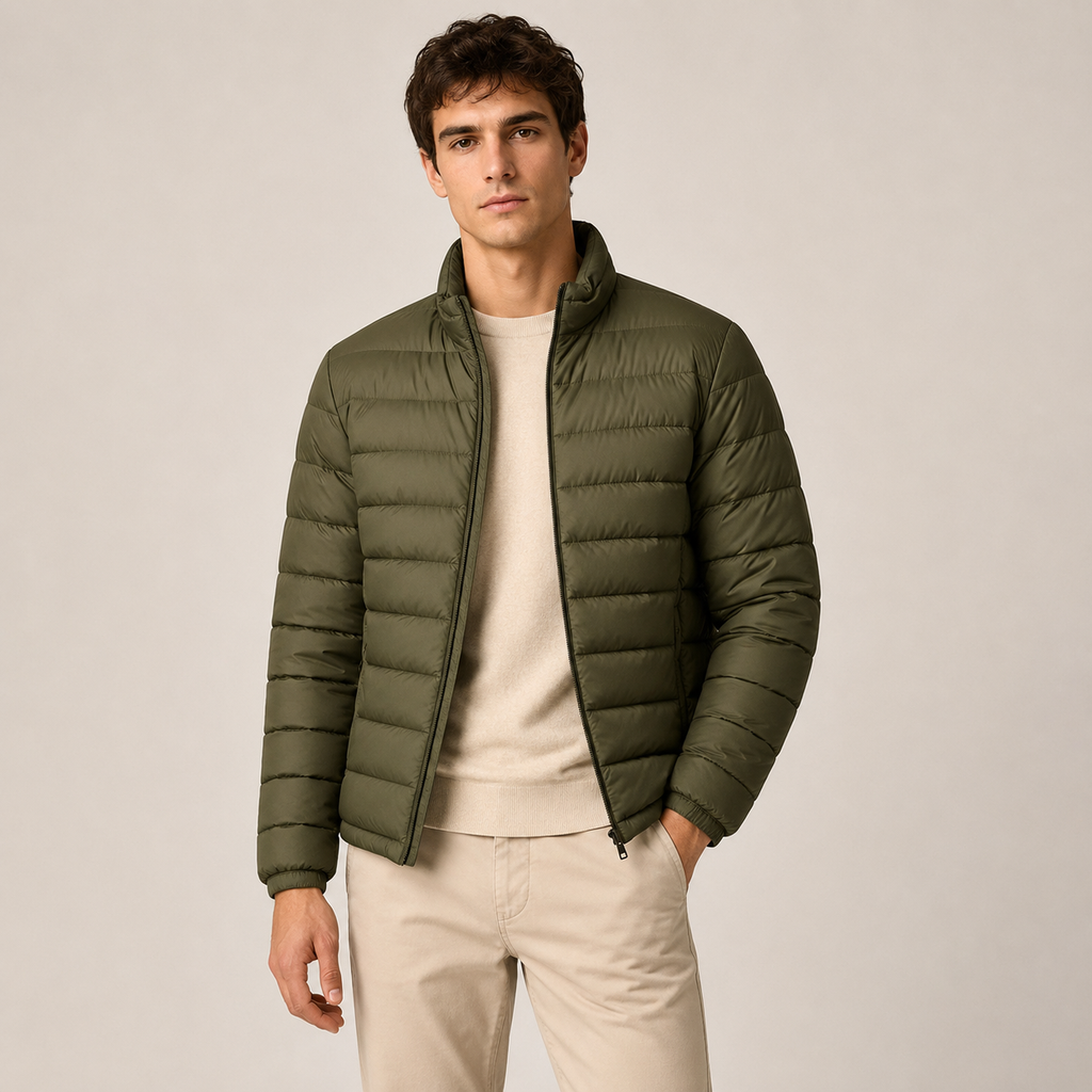 Custom Men Lightweight Stand Collar Down Jacket