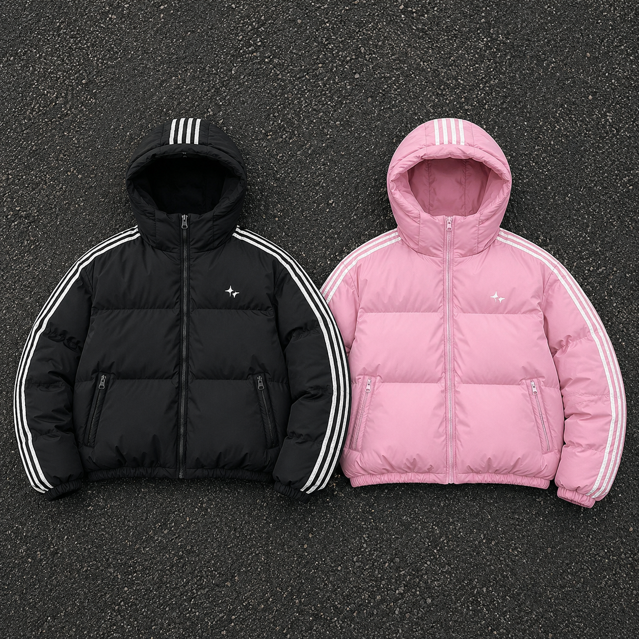 Custom Men Color Block Sport Style Hooded Puffer Jacket