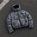 Custom Men Grey Camo Hooded Puffer Down Jacket