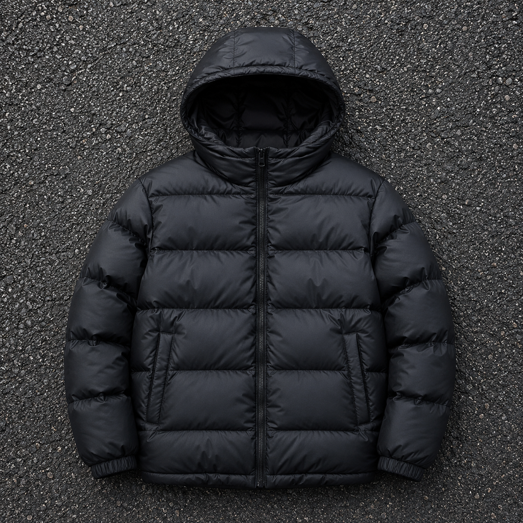 OEM Men Black Hooded Puffer Down Jacket