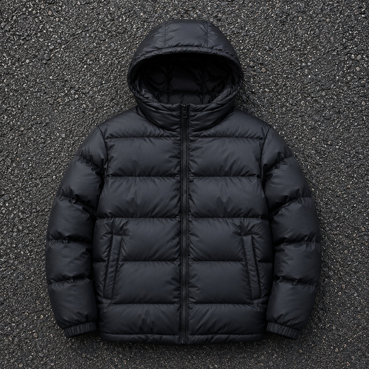 OEM Men Black Hooded Puffer Down Jacket