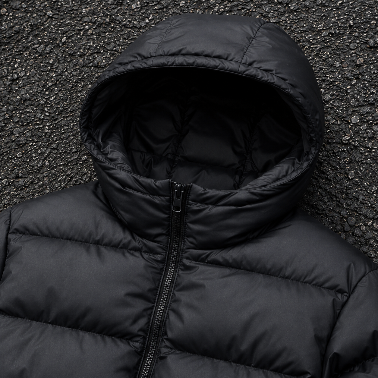 OEM Men Black Hooded Puffer Down Jacket