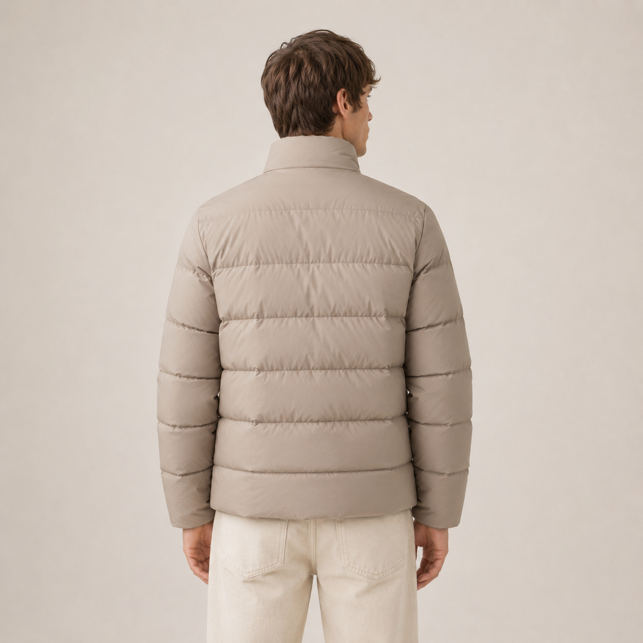 OEM Men Lightweight Khaki Puffer Jacket