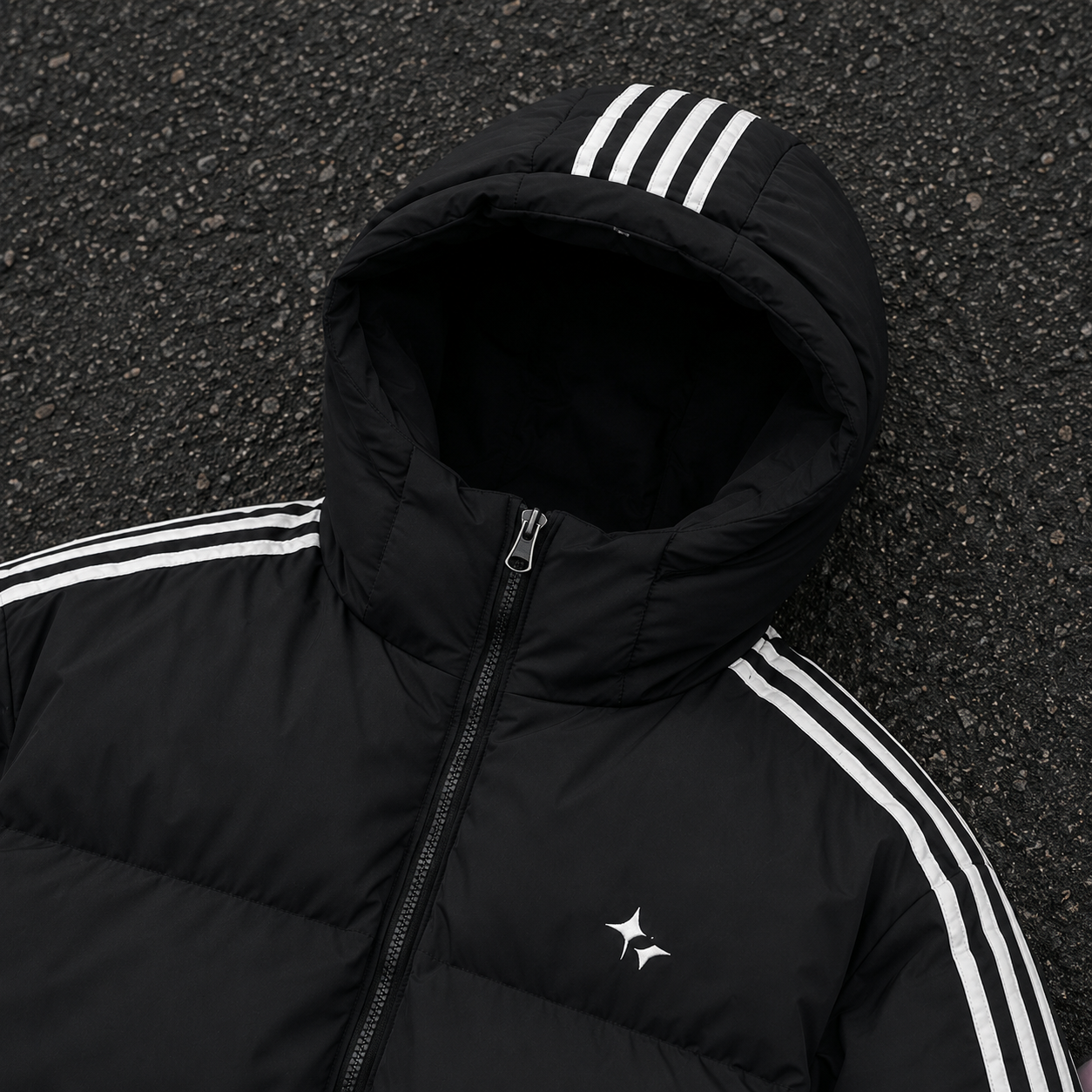 Custom Men Color Block Sport Style Hooded Puffer Jacket