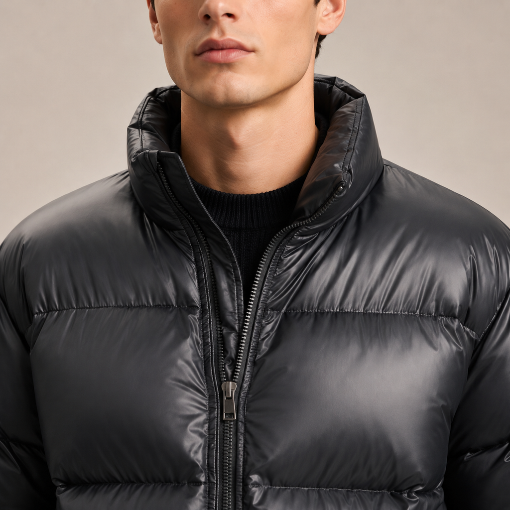 Custom Men Glossy Puffer Down Jacket