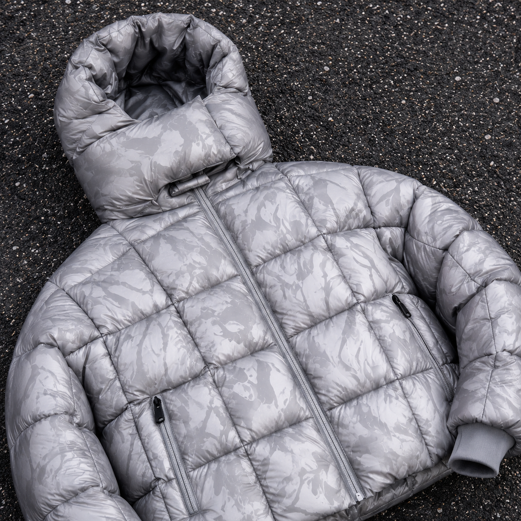 Custom Men Glossy Camo Puffer Down Jacket Collection