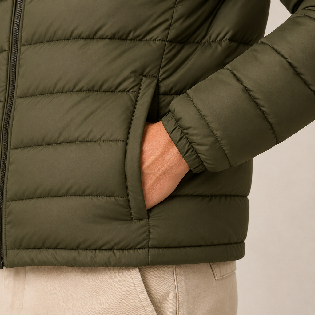Custom Men Lightweight Stand Collar Down Jacket