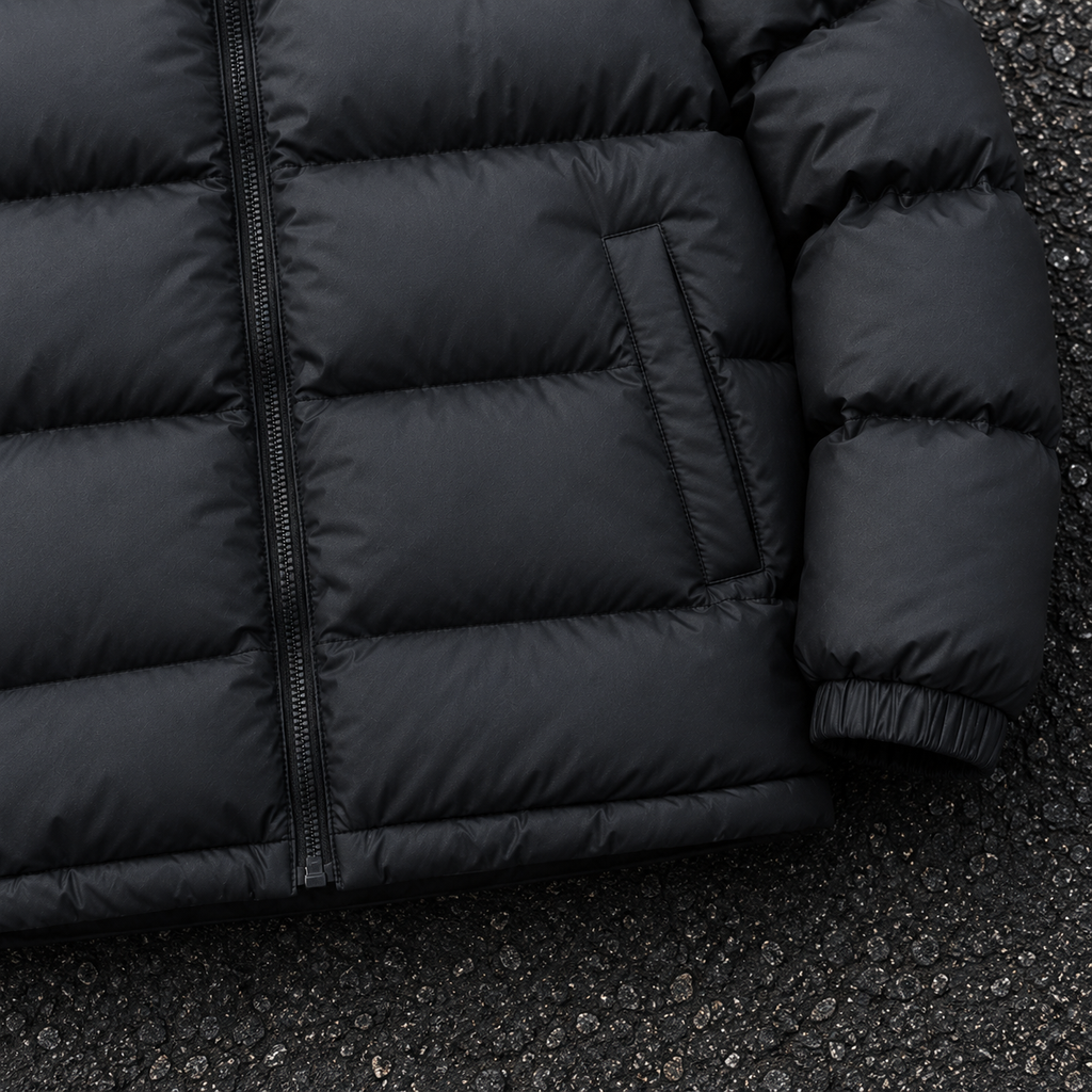 OEM Men Black Hooded Puffer Down Jacket