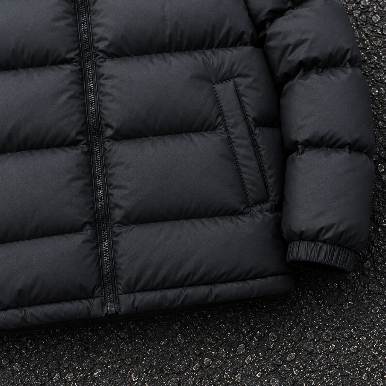 OEM Men Black Hooded Puffer Down Jacket