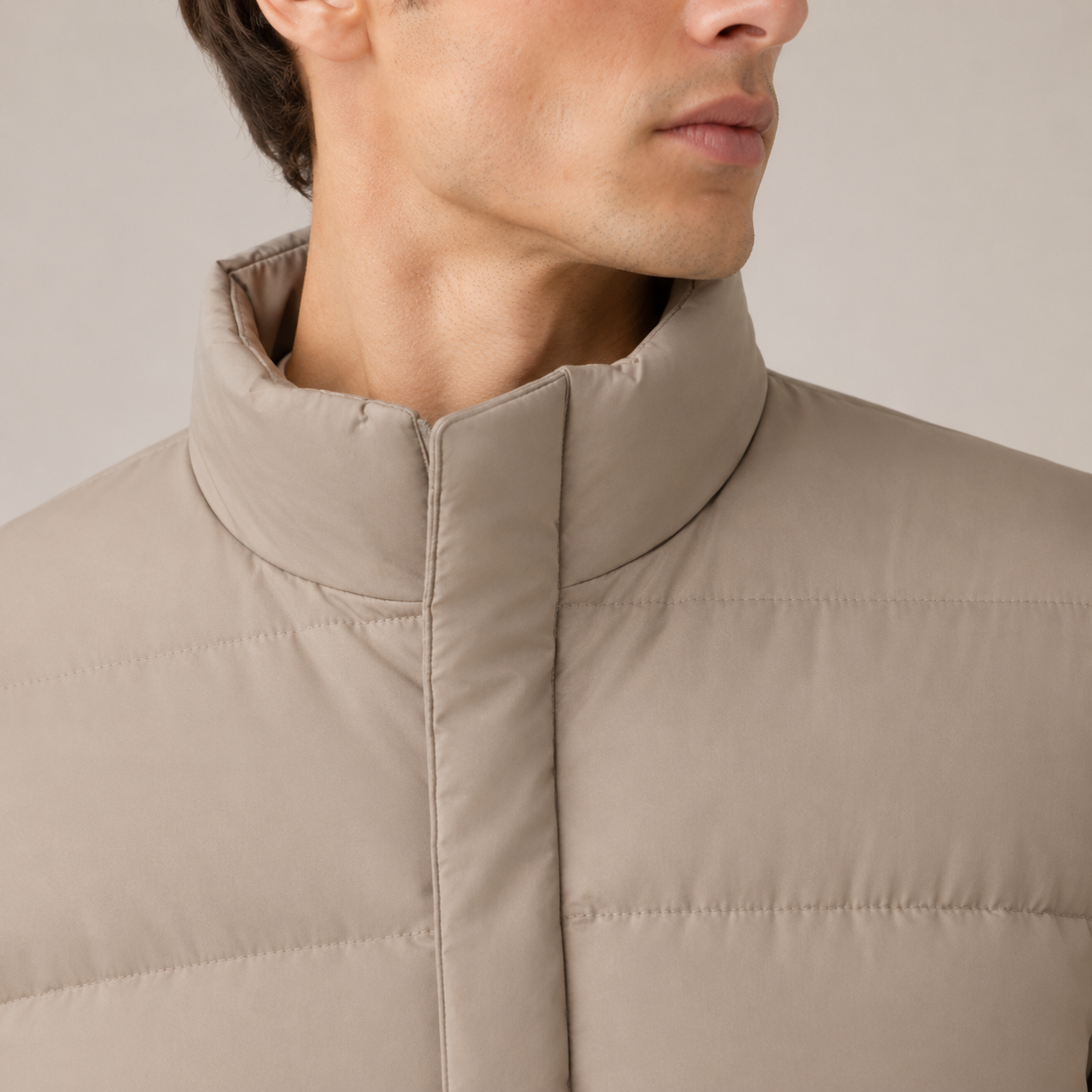 OEM Men Lightweight Khaki Puffer Jacket