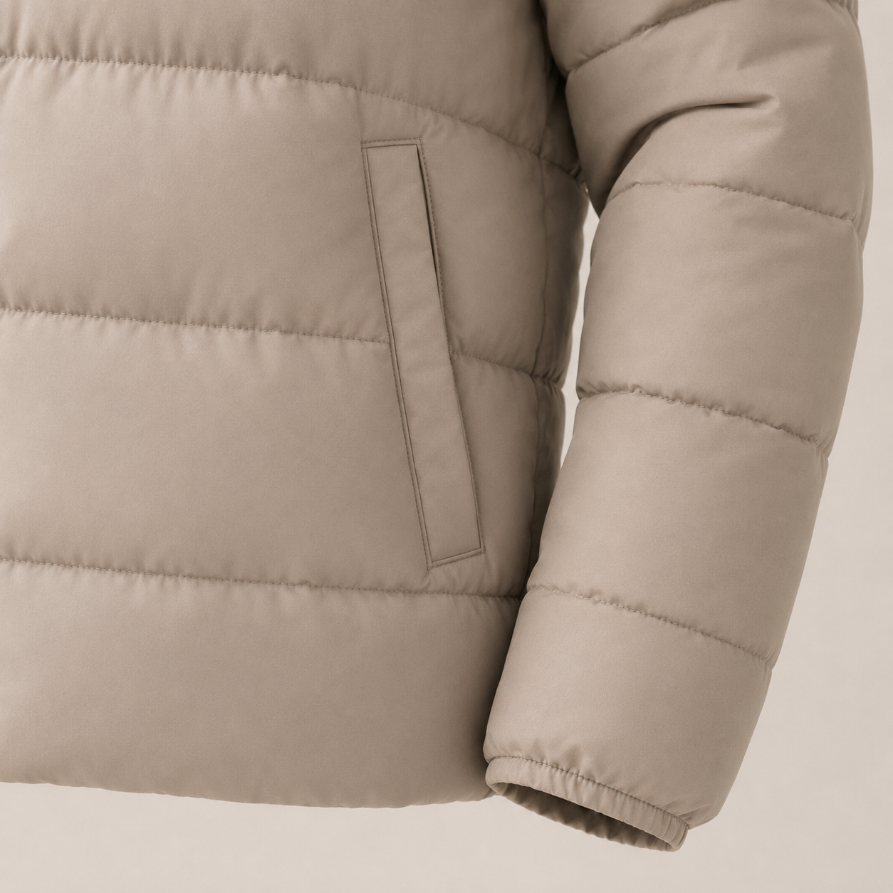 OEM Men Lightweight Khaki Puffer Jacket