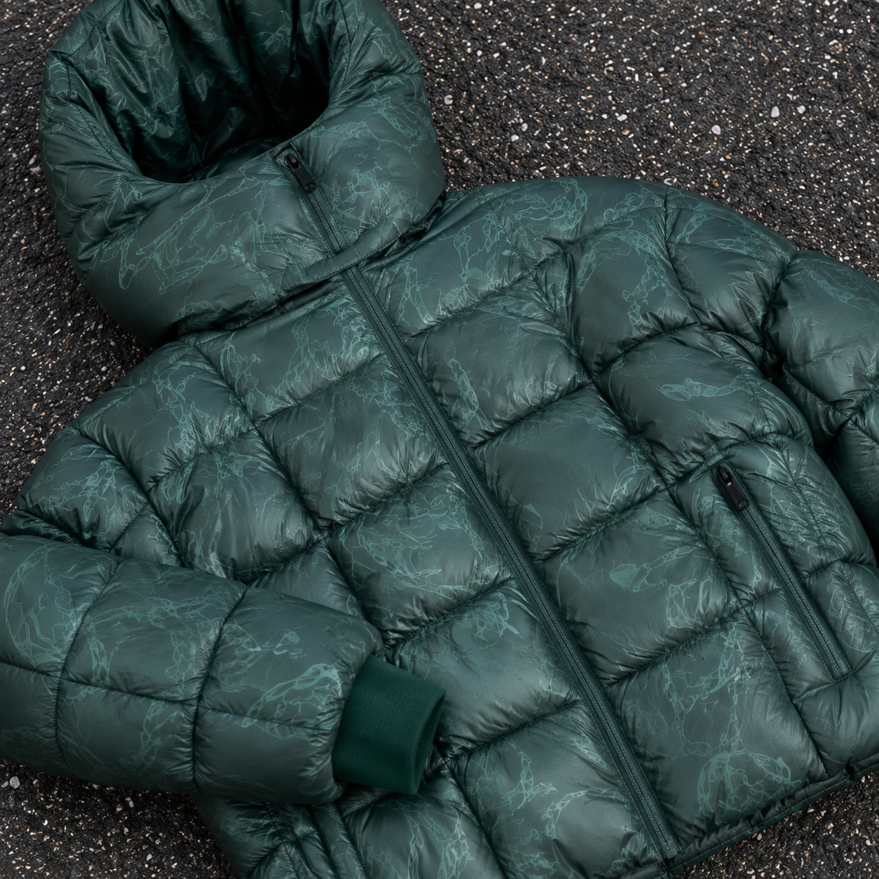 Custom Men Glossy Camo Puffer Down Jacket Collection