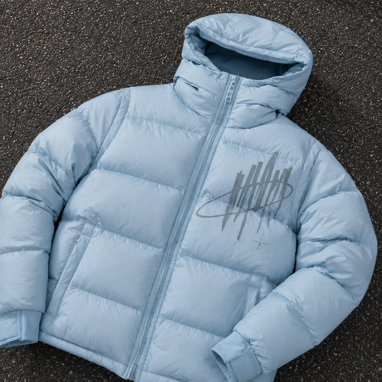 Custom Men Glossy Hooded Puffer Down Jacket