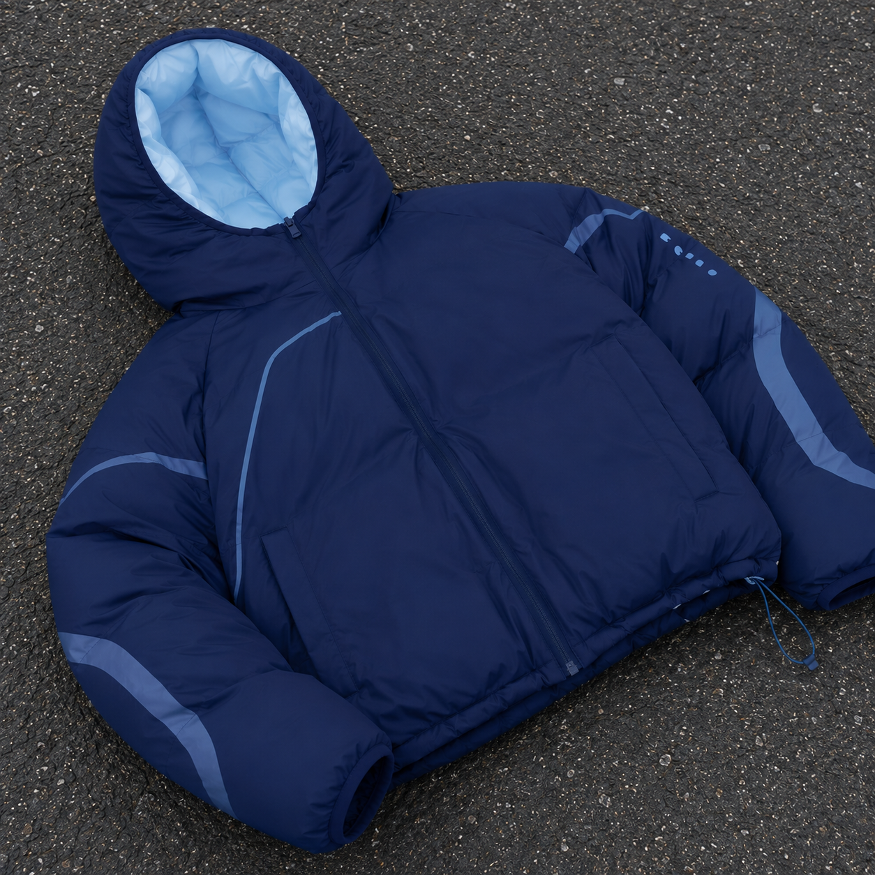 OEM Men Color Block Hooded Puffer Down Jacket