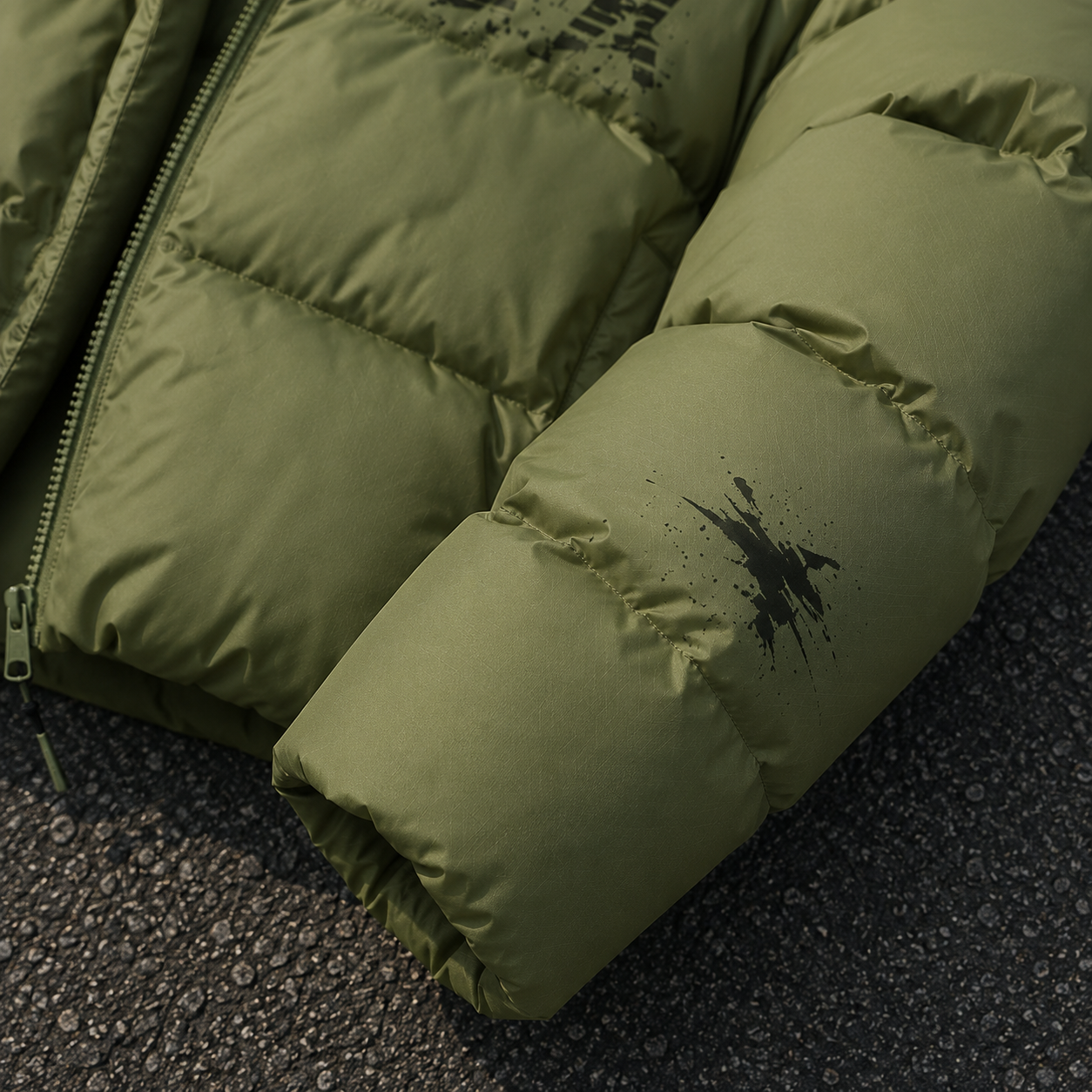 OEM Men Olive Green Oversized Puffer Down Jacket